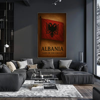 Albanian Flag Vintage Cultural Heritage Poster