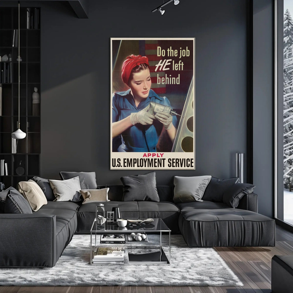 Rosie the Riveter WWII Propaganda Vintage Poster