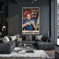 Rosie the Riveter WWII Propaganda Vintage Poster