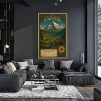 Travel to Jungfrau: Vintage Swiss Alps Travel Poster