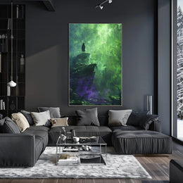 Mystical Adventurer on Enigmatic Forest Edge Fantasy or Mythology Poster PosterGoat