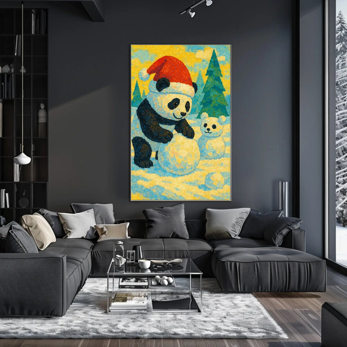 Festive Panda in Winter Wonderland Poster