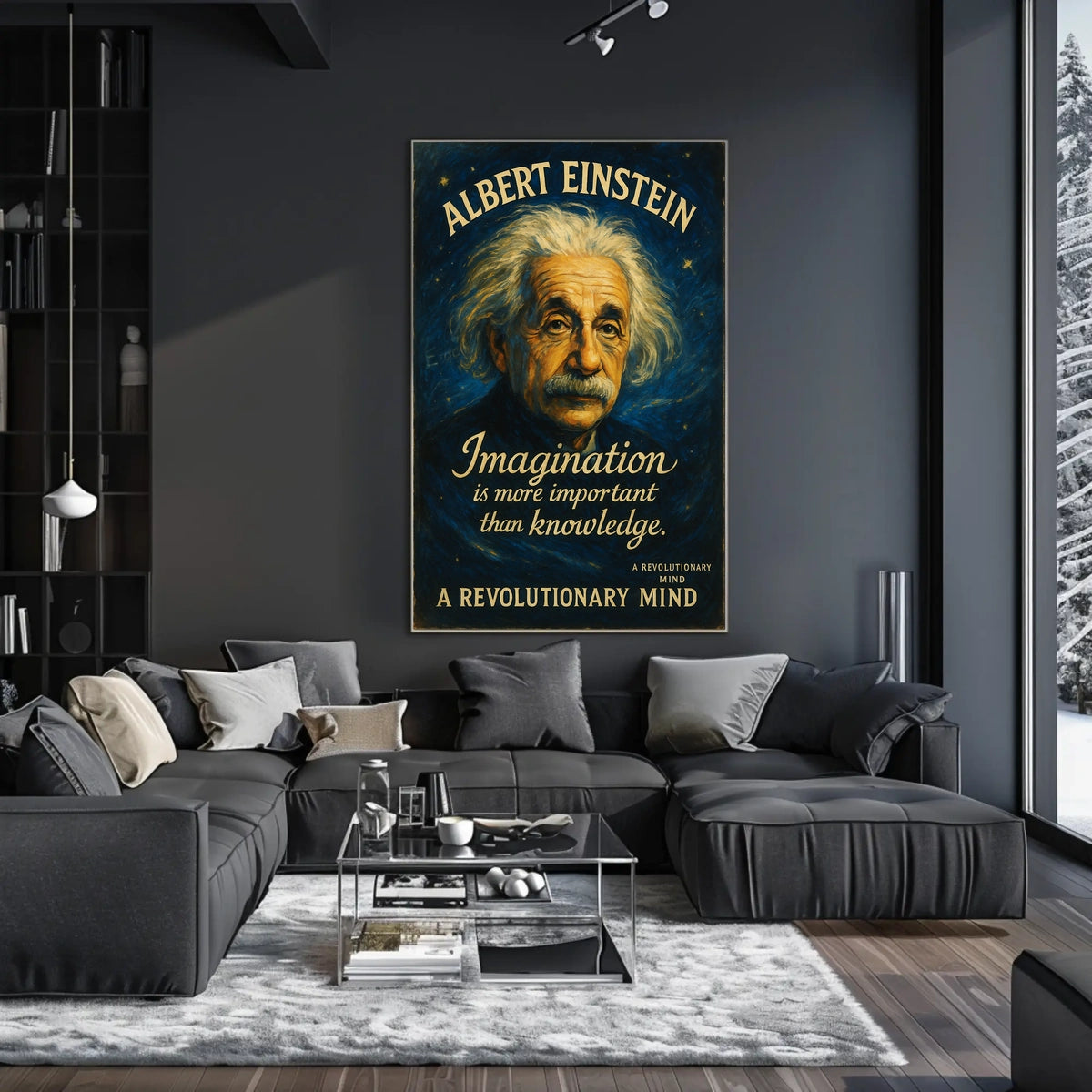 Albert Einstein Inspirational Imagination Quote Poster Art