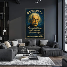 Albert Einstein Inspirational Imagination Quote Poster Art