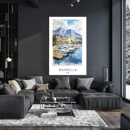Marbella Harbor Poster PosterGoat