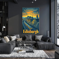 Edinburgh Icons Panorama Travel Poster