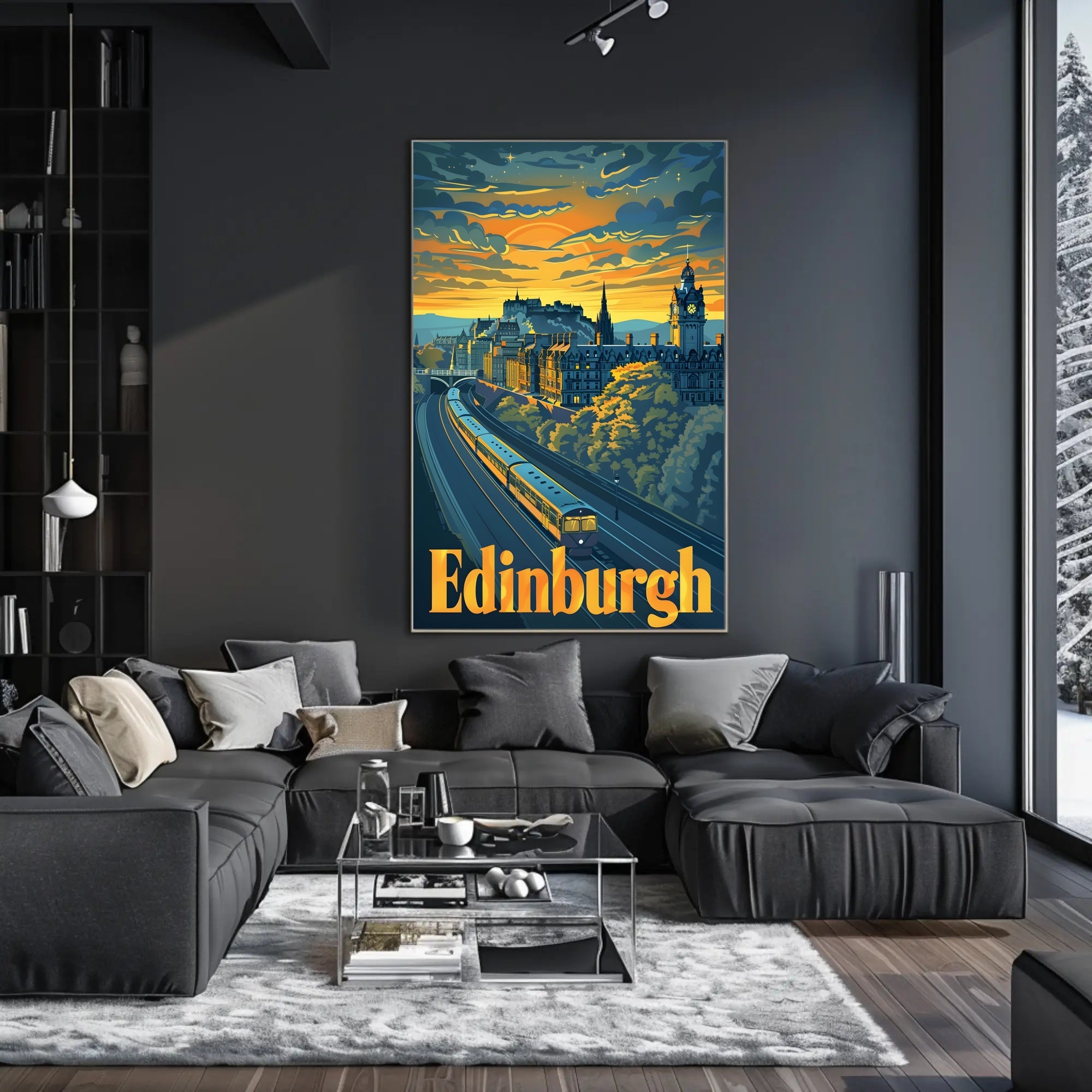 Edinburgh Icons Panorama Travel Poster