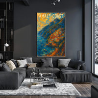 Amalfi Coast Poster Wall Art Coastal Seaside Landscape