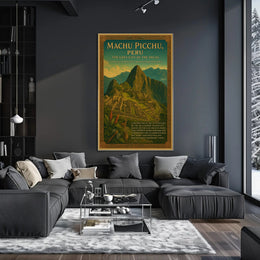 Machu Picchu Vintage Lost City Travel Poster
