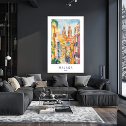 Colorful Streets of Malaga Poster PosterGoat