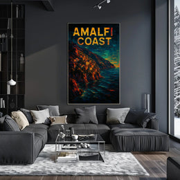 Amalfi Coast Poster Wall Art Coastal Scenery Print Deluxe