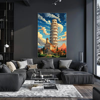 The Leaning Tower Of Pisa Artistic Poster PosterGoat