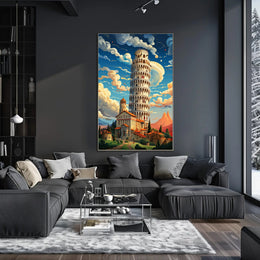 The Leaning Tower Of Pisa Artistic Poster PosterGoat