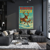 Reindeer Soccer Festive Winter Wonderland Poster