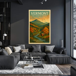 Vermont Autumn Landscape Travel Poster