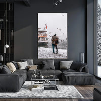 Winter Embrace By The Sea Poster