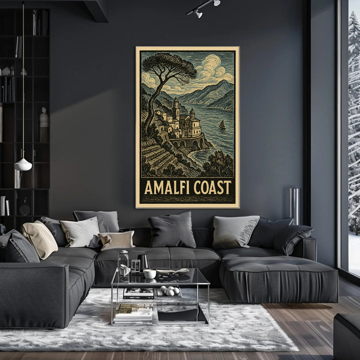Amalfi Coast Poster Wall Art 18x24 Scenic Seaside Print