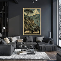Amalfi Coast Poster Wall Art 18x24 Scenic Seaside Print