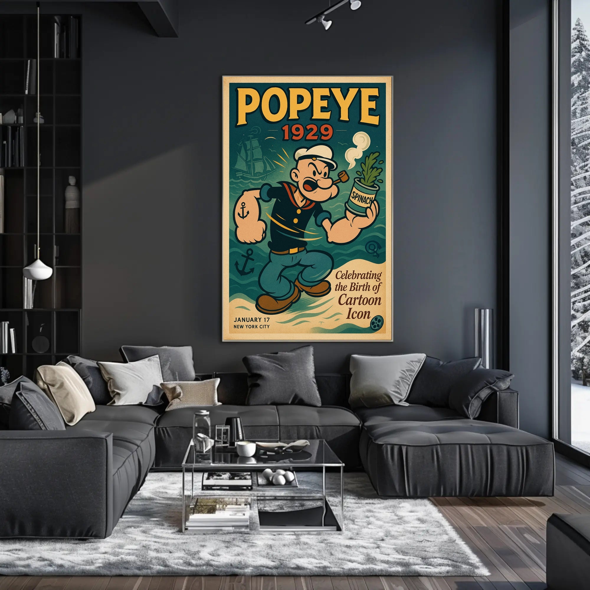Classic Popeye Nostalgia with Vintage Nautical Theme Pop Culture Poster