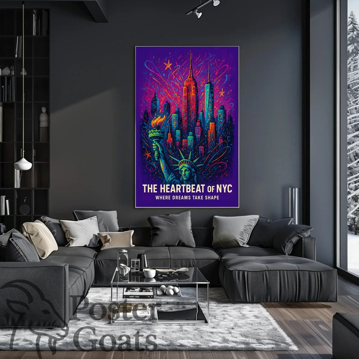 Vibrant New York Cityscape Poster with Modern Urban Art