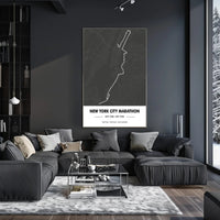 New York City Marathon Route Modern Sports Poster