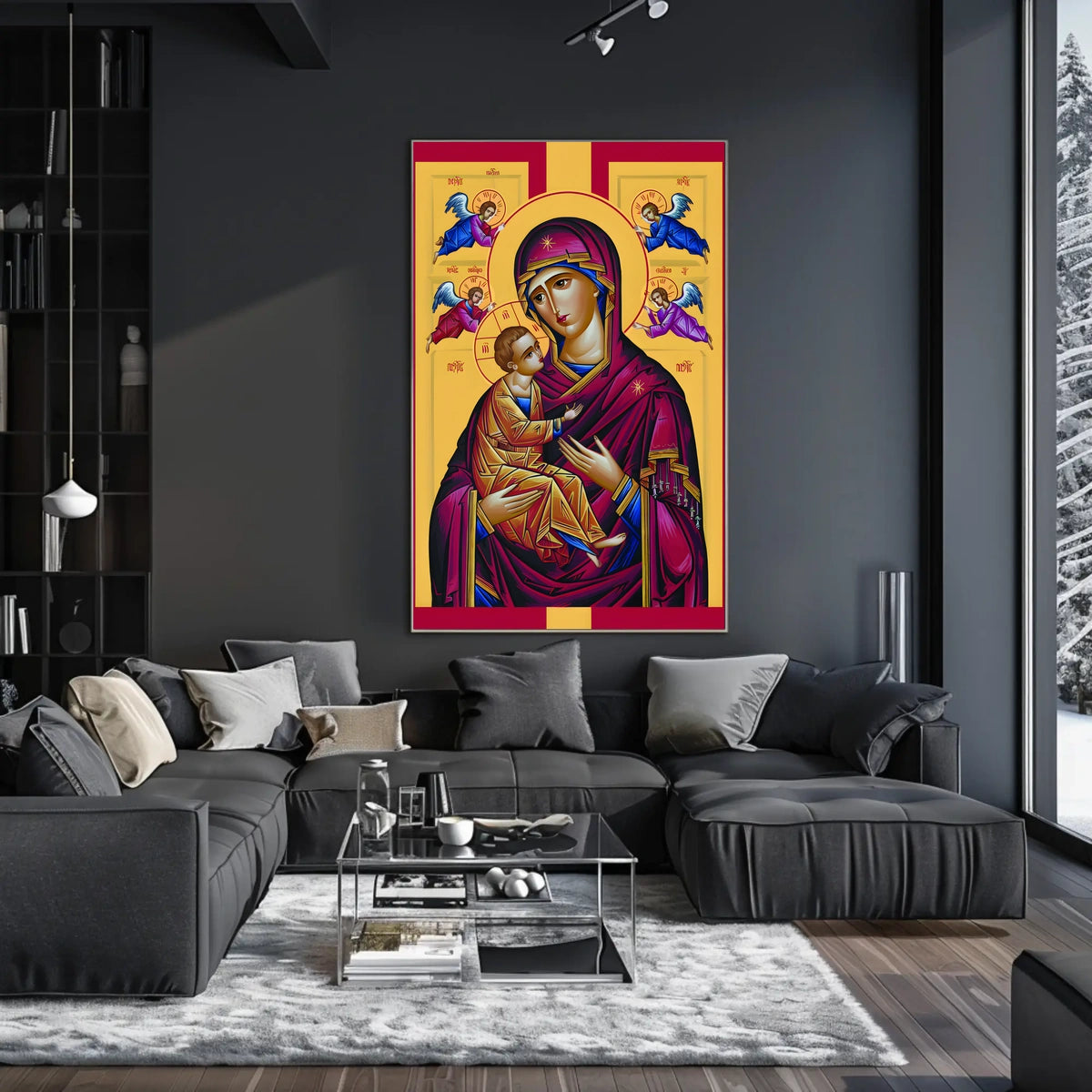 Iconic Representation of Mary and Child Poster