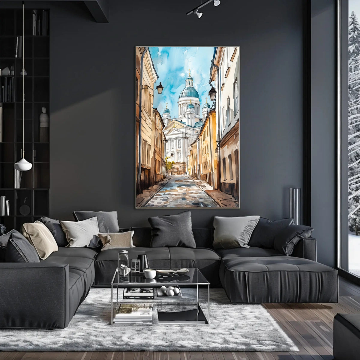 Finland Helsinki Cathedral Street View Poster