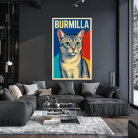 Burmilla Cat Portrait Poster