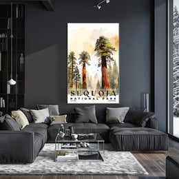 Sequoia Watercolor Wall Art Poster