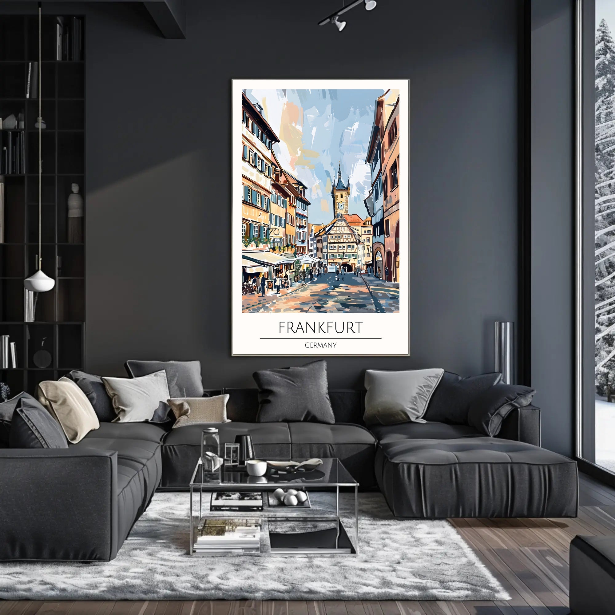 Scenic Frankfurt Street Poster PosterGoat