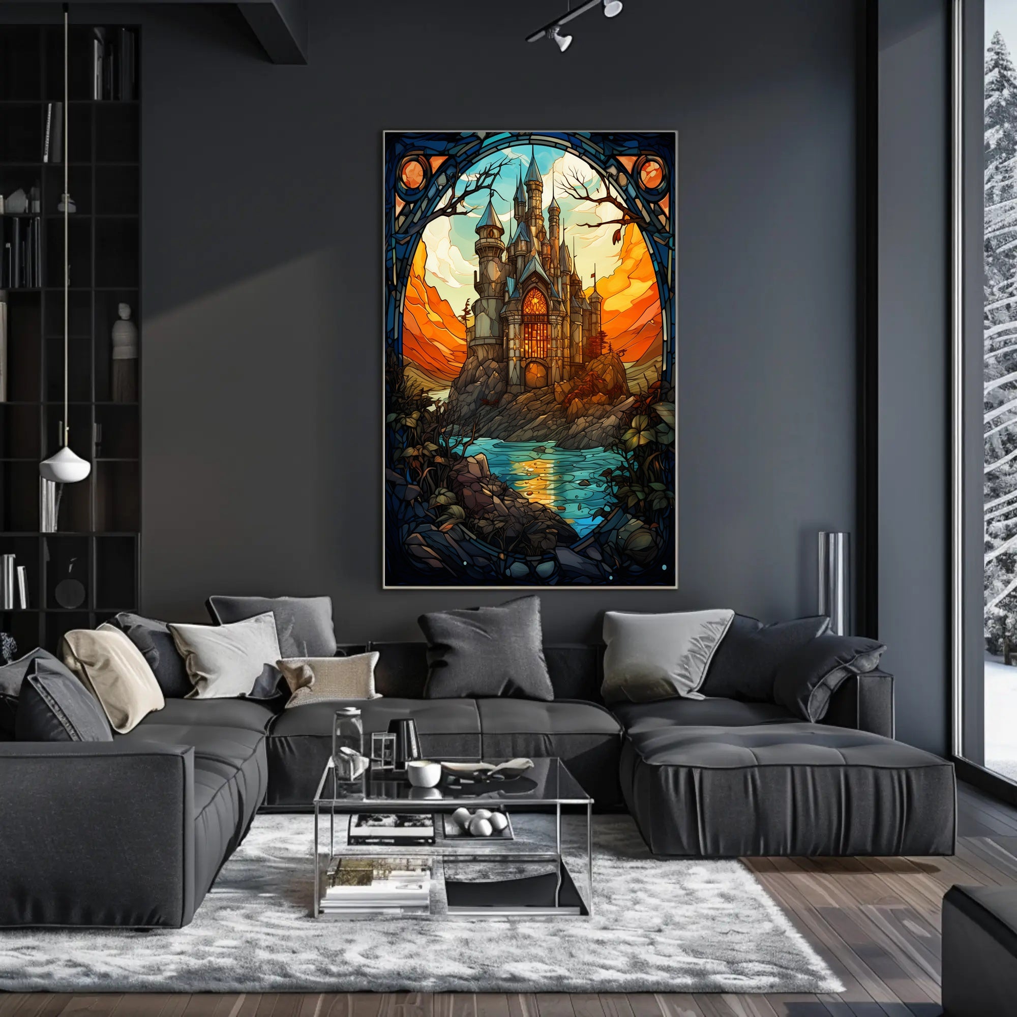Enchanted Castle At Sunset Poster