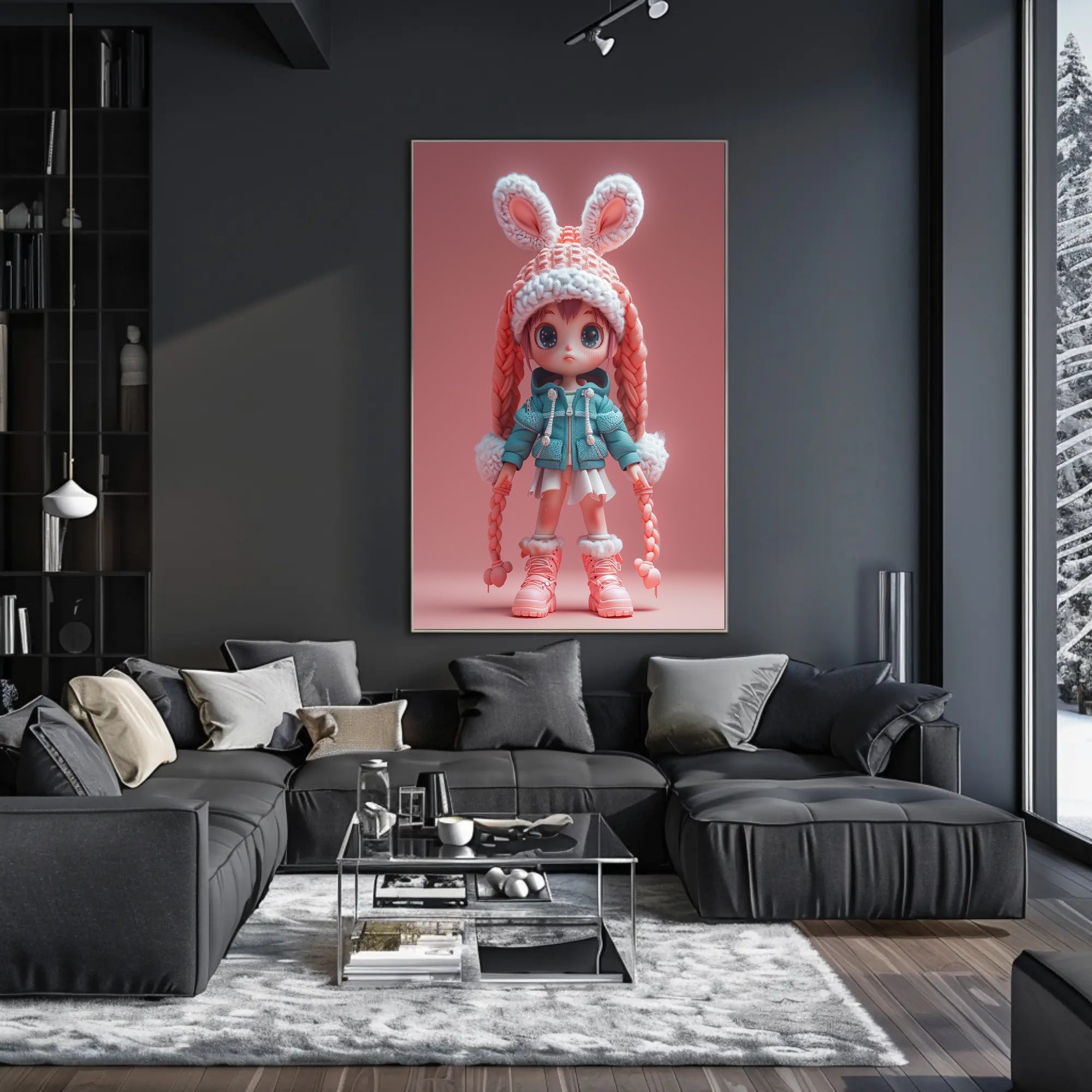 Cozy Winter Cute Character Pop Culture Poster PosterGoat