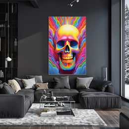 Vivid Skull Illusion Poster PosterGoat