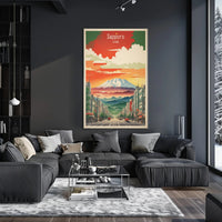 Sapporo Cityscape Japan Vintage Travel Poster