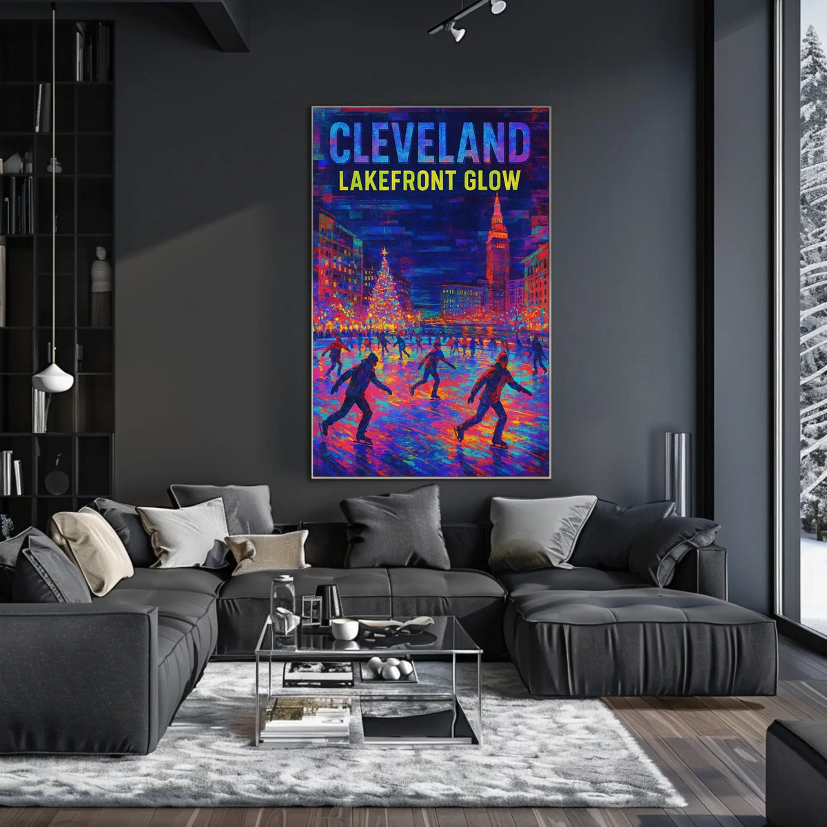 Cleveland Lakefront Glow Poster