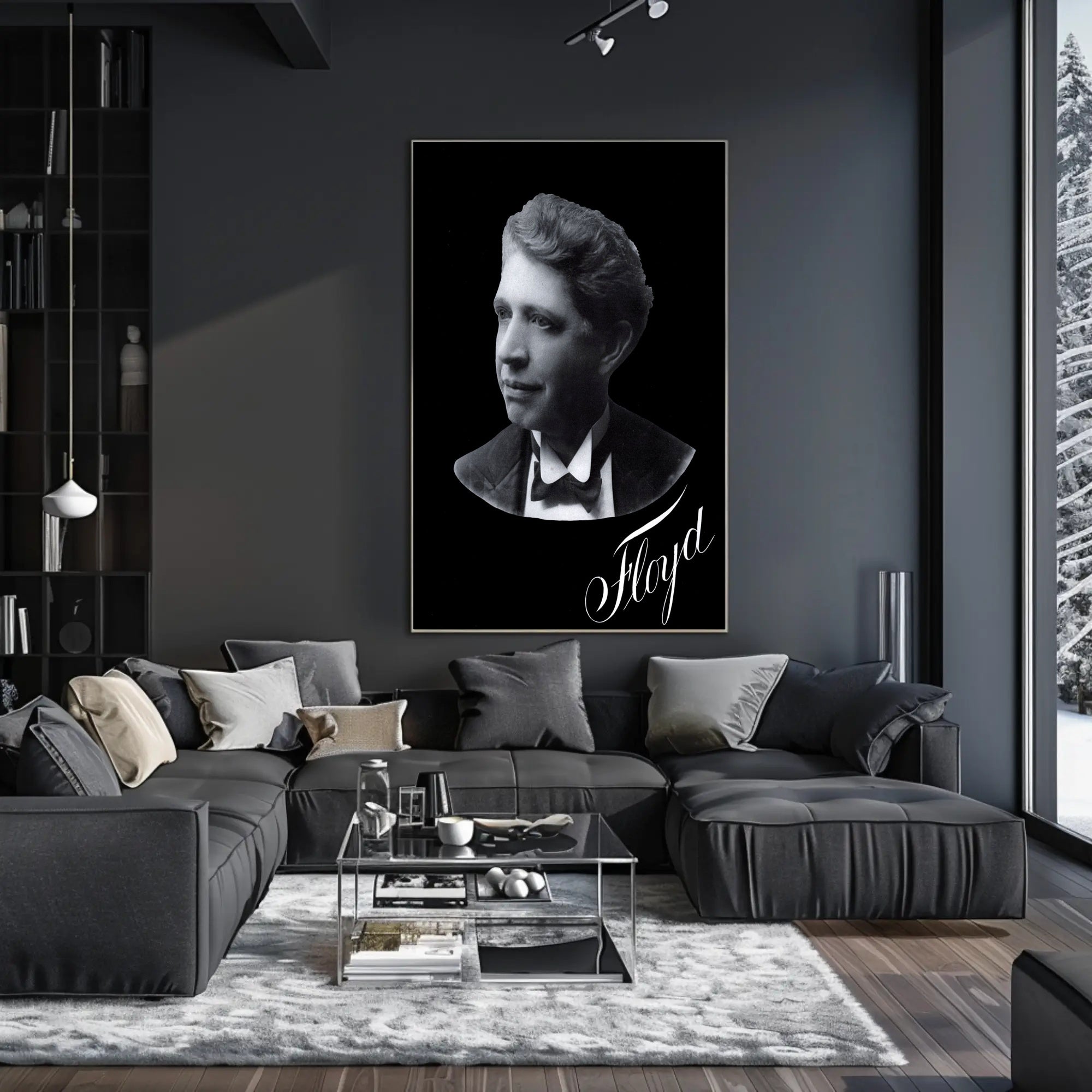 Elegant Floyd Portrait Classic Black and White Artistic Poster