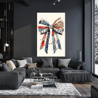 Patriotic Large Coquette Bow Wall Art American Flag Poster