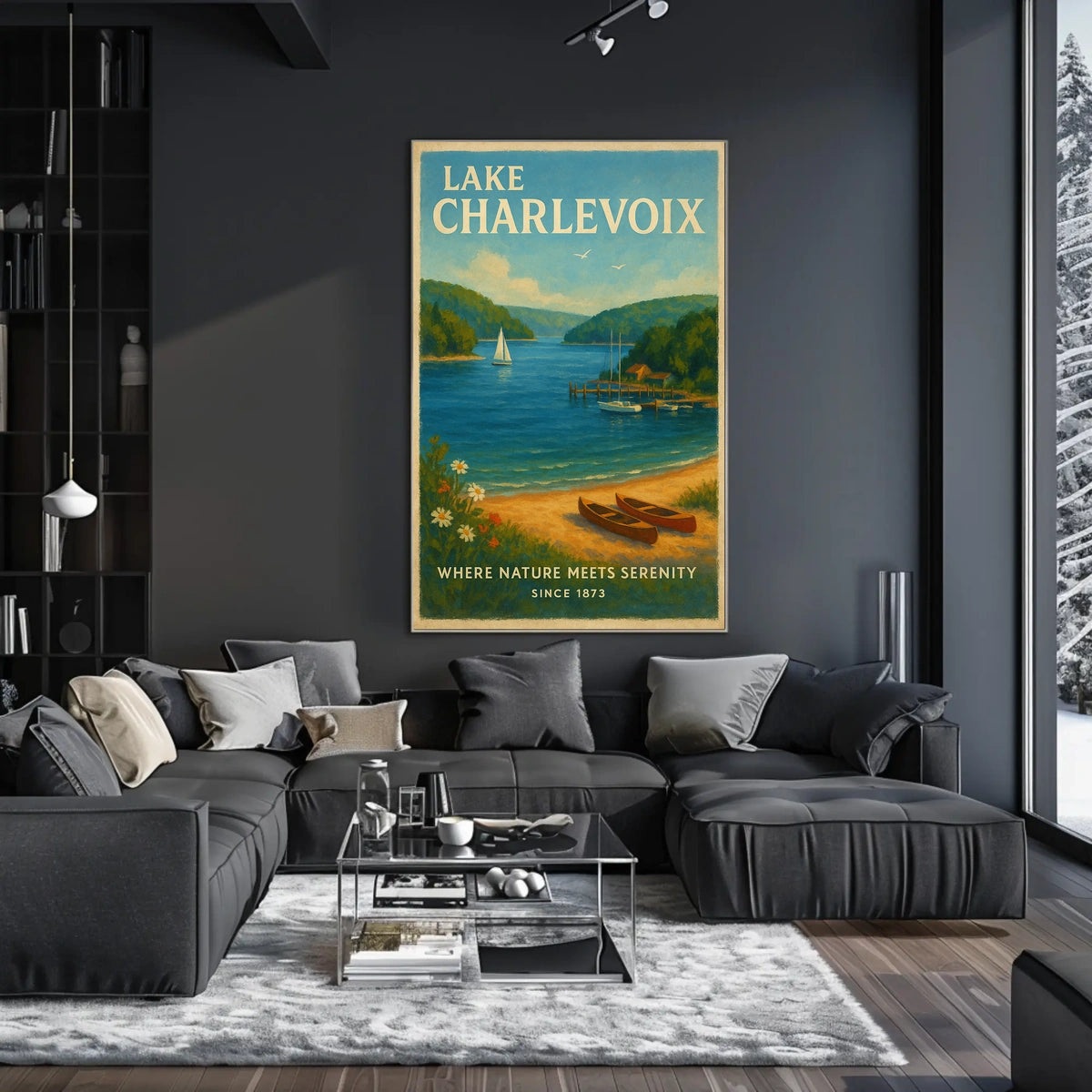 Lake Charlevoix Escape: Vintage Travel Poster