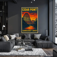 Cedar Point Adventure: Vintage Travel Poster