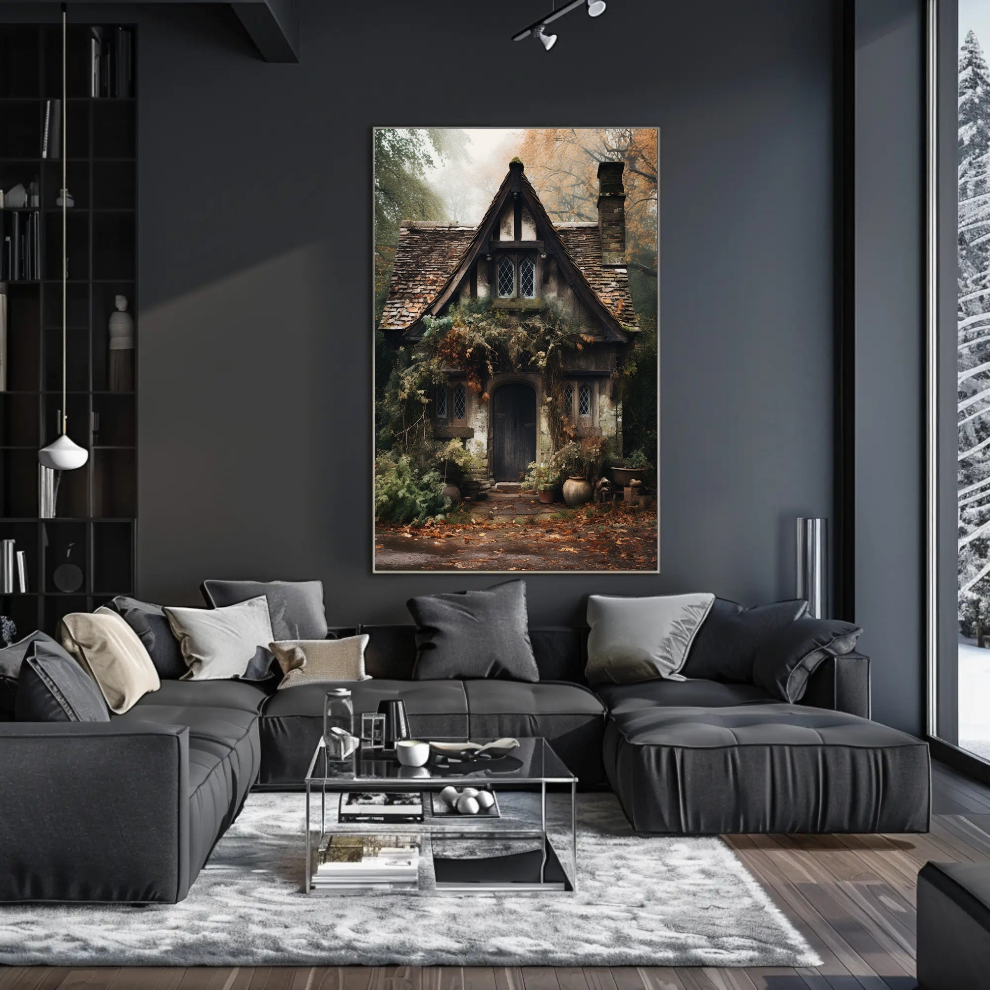 Enchanted Cottage In Autumn Poster