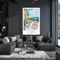 St. Tropez Sunlit Terrace Poster PosterGoat