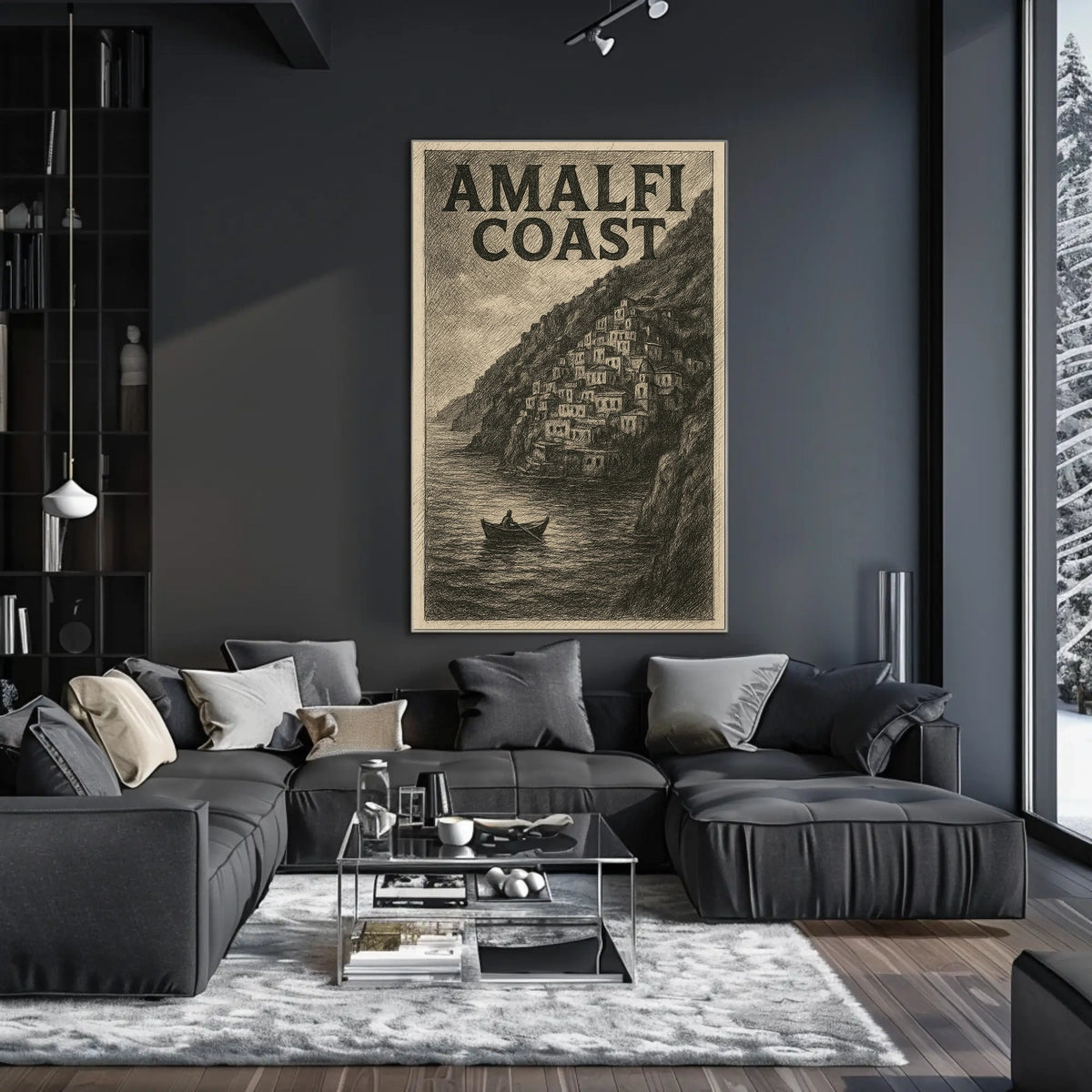 Amalfi Coast Poster Wall Art 18x24 Coastal Decor Gift