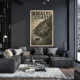 Amalfi Coast Poster Wall Art 18x24 Coastal Decor Gift