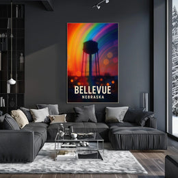 Bellevue Nebraska Scenic Minimalist Realism Poster