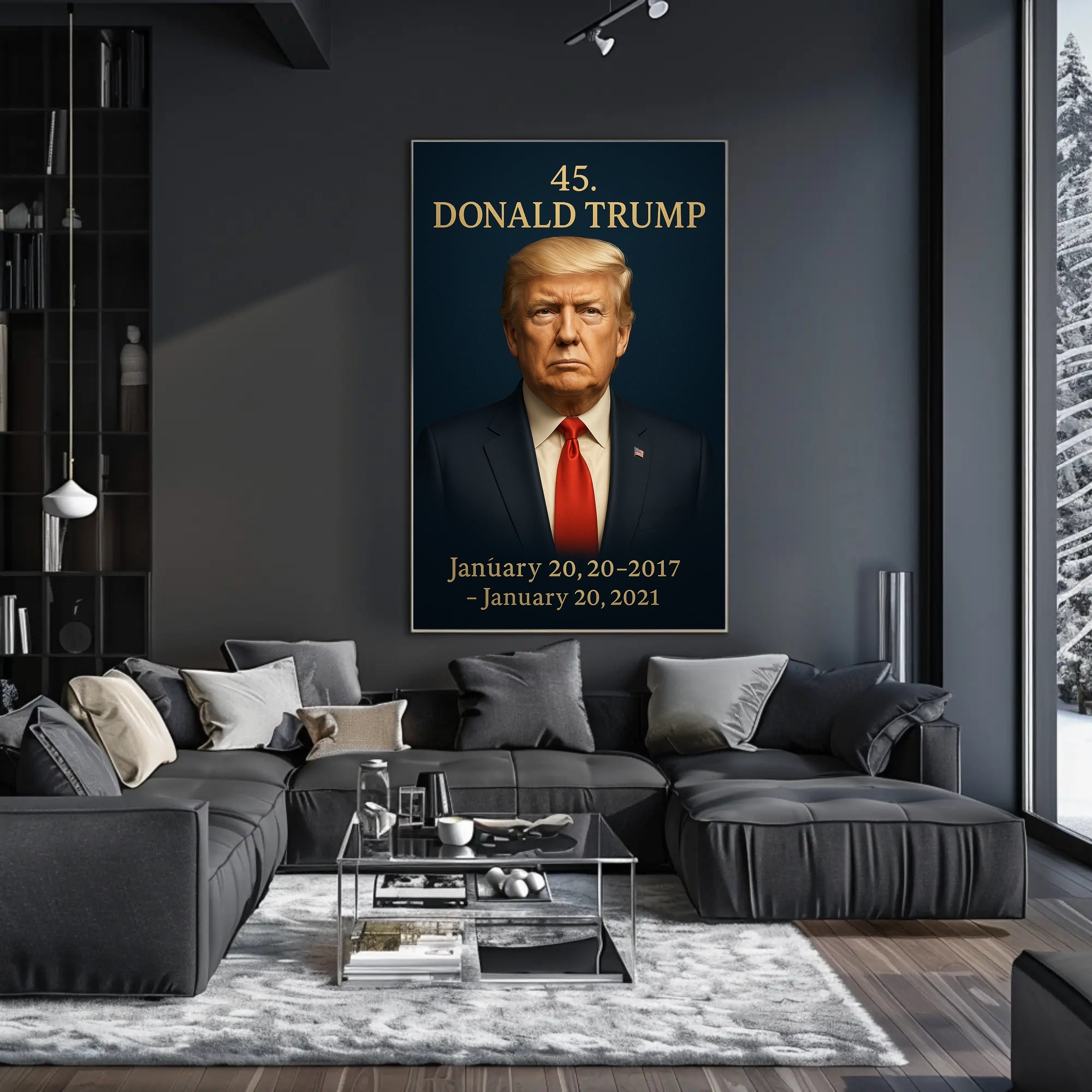 Donald Trump Presidential Era Photorealistic Political or Propaganda Poster PosterGoat