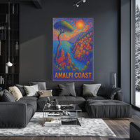 Amalfi Coast Poster Wall Art Coastal Scenic Print For Decor