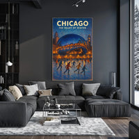 Chicago Heart Of Winter Cityscape Wall Art Decor Poster