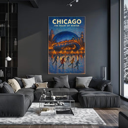 Chicago Heart Of Winter Cityscape Wall Art Decor Poster