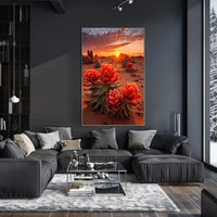 Desert Bloom At Sunset Poster