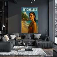 Seychelles Beach Scene Poster